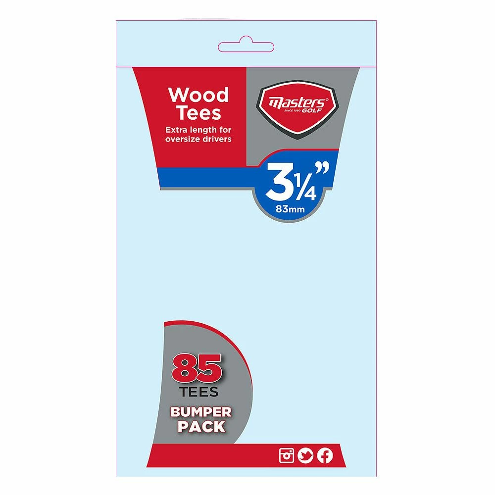 Masters White Wooden Tees 83mm Bumper Pack
