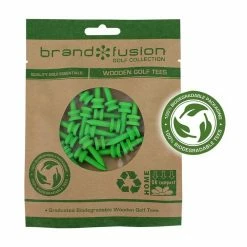Brand Fusion 27mm Graduated Bio Wooden Golf Tees - 20 Pack