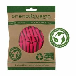 Brand Fusion 57mm Graduated Bio Wooden Golf Tees - 15 Pack